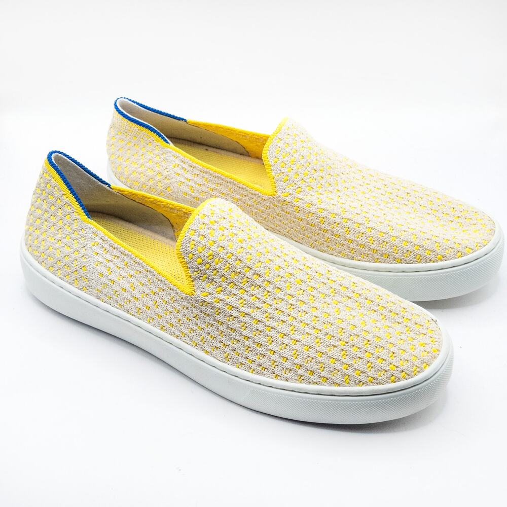 **SOLD**Rothys The Sneaker Yellow Knit Slip On Size 9 Clean Girl Pastel - Picture 2 of 7